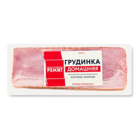 Грудинка Безкостная Домашняя Ремит в/к в/у 390г