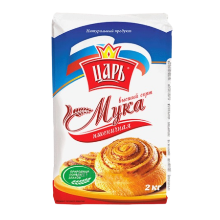 Мука Царь Пшеничная в/с 2кг Обогащенная Витаминами