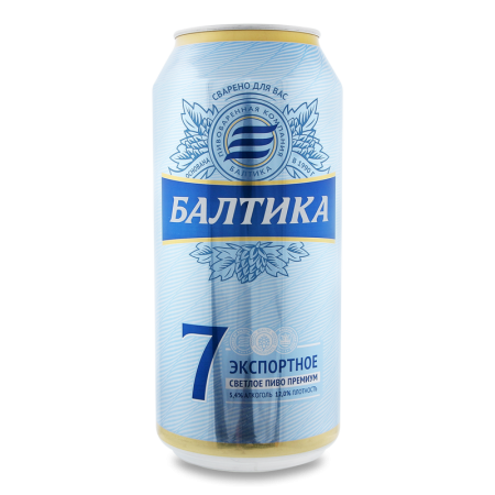 Пиво 0.9л 5.4% Светлое Пастеризованное Экспортное №7 Балтика ж/б