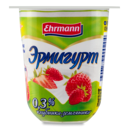 Продукт Йогуртный 0.3% Пастеризованный клубника-земляника Эрмигурт Лёгкий Ehrmann ст 100г