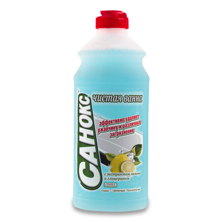 Средство Чистящее Для Сантехники с Экстрактом Лимона и Глицерином Чистая Ванна Санокс 500мл