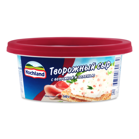 Сыр Hochland Творожный Ветчина с Зеленью 140гр Стак