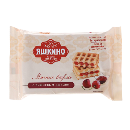 Вафли Яшкино Мягкие с Вишневым Джемом 40гр п/п