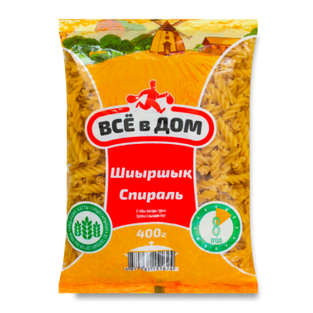 Изделия Макаронные из Твердых Сортов Пшеницы Спираль Всё в Дом м/у 400г