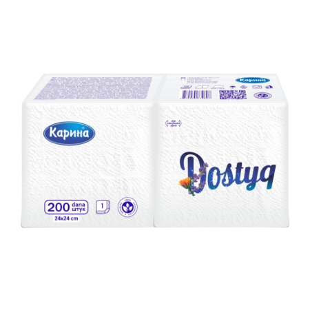 Салфетки Карина Бумажные Dostyq 200шт Пленка
