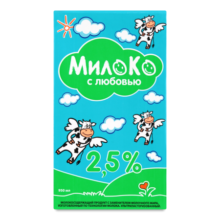 Продукт Молокосодержащий 2.5% Ультрапастеризованный Милоко т/п 950мл