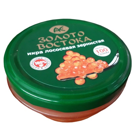 Икра Золото Востока Лососевая Зернистая 100гр с/б