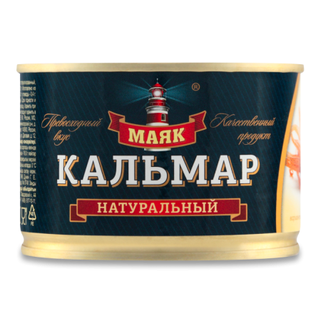 Кальмар Маяк б/кожицы Нат 240гр ж/б