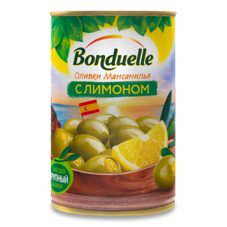 Оливки с Лимоном Мансанилья Bonduelle ж/б 300г