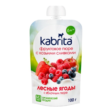 Пюре Kabrita Фруктовое Лесные ягоды/ябл Пюре 6+ 100гр д/п