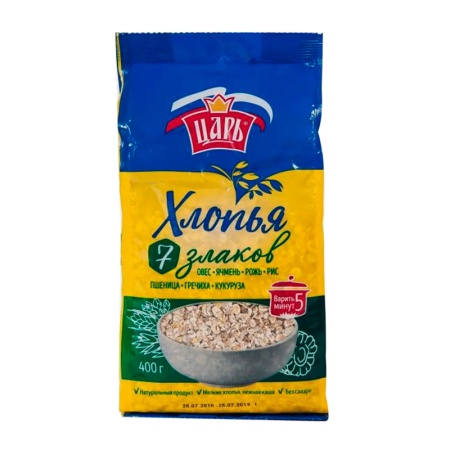 Хлопья Царь 7 Злаков 400гр стаб/б
